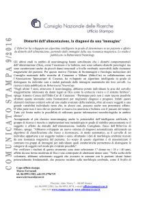 Disturbi dell`alimentazione, la diagnosi da una `immagine` L`Ibfm