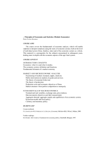 Principles of Economics and Statistics