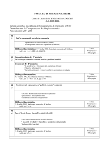Sociologia economica - Facoltà di Scienze Politiche