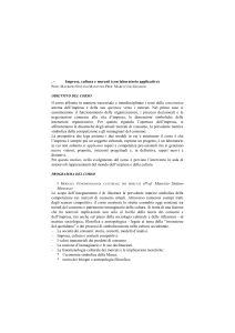 Imprese, cultura e mercati (con laboratorio applicativo)