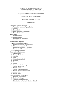 Emergenze Tossicologche - Facoltà di Medicina e Chirurgia