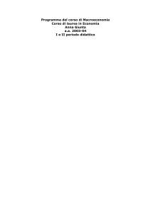 Programma del corso di Macroeconomia