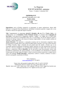 La Stagione XXI STAGIONE, autunno Torino