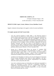 ORDINE DEL GIORNO n. 20 (Collegato al disegno di legge n. 169