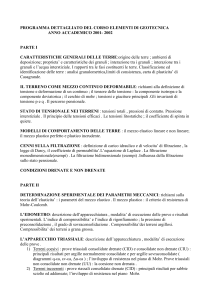 programma dettagliato del corso elementi di geotecnica