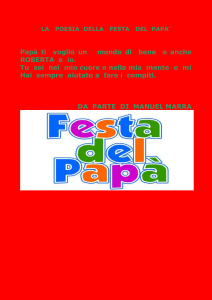 LA POESIA DELLA FESTA DEL PAPA`