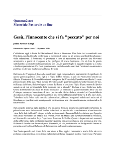Gesù, l`Innocente che si fa "peccato" per noi