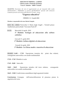 DIOCESI DI TERMOLI – LARINO Ufficio scuola e Pastorale