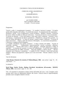Economia Politica, Economia Aziendale e Statistica