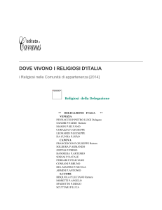 Cavanis Delegazione ItRo - DOVE VIVONO I RELIGIOSI D`ITALIA