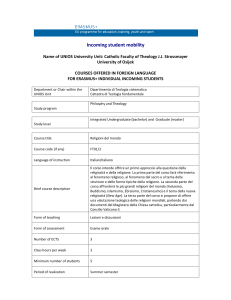 COURSES OFFERED IN FOREIGN LANGUAGES