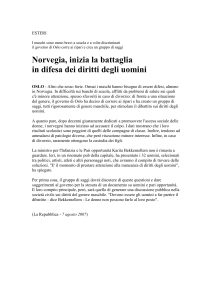 Norvegia, inizia la battaglia in difesa dei diritti degli uomini