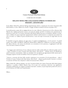comunicato stampa - Camera Nazionale della Moda Italiana