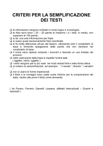 CRITERI PER LA SEMPLIFICAZIONE DEI TESTI