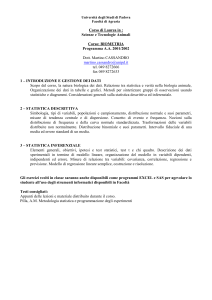 Corso: Biometria - Università di Padova