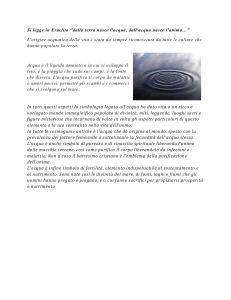 Si legge in Eraclito "dalla terra nasce l`acqua, dall`acqua nasce l