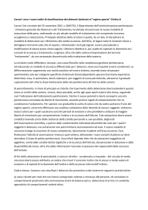Carceri: ecco i nuovi codici di classificazione dei detenuti destinati al