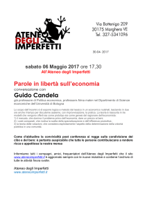 30-04- 2017 sabato 06 Maggio 2017 ore 17,30 All`Ateneo degli