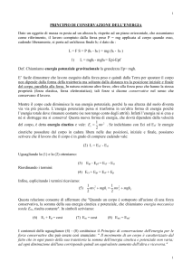 Conservazione energia meccanica sintetico
