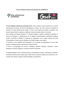 Il Forum Globale sull`Economia Sociale 2013 (GSEF2013)