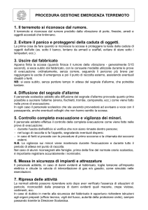 Procedure gestione emergenza terremoto