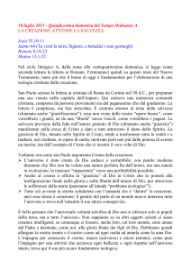 proposte per una opportuna attenzione al tema della creazione