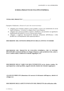 Scheda tecnica del progetto