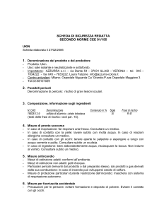 scheda di sicurezza redatta