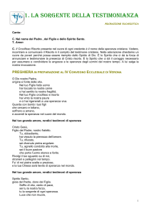 Veglia di preghiera: 1. La sorgente della