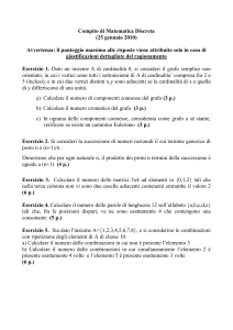 Gennaio 2010 - Matematica e Informatica