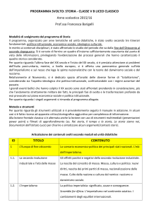 programma svolto: storia - classe vb liceo classico