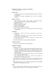 Mathematical methods for economics (AY 2012