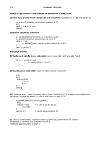 esercitazioni ciclo while