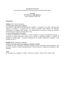 Facoltà di Economia - Dipartimento di Economia, Finanza e Statistica