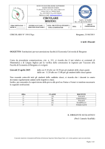 circ. 350 Sostituzioni per test ammissione facoltà di Economia