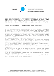 Diario della prova scritta del Concorso pubblico nazionale, per
