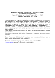 WORKSHOP COL MONDO SPORTIVO DELLA PROVINCIA DI