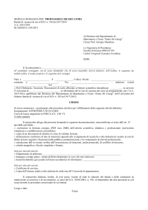 Modulo di domanda per professori e ricercatori