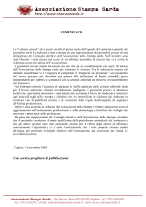 Comunicato - Associazione Stampa Sarda
