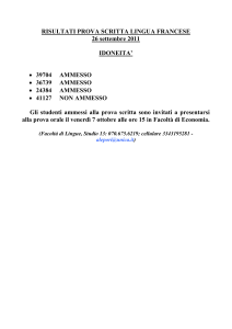risultati prova scritta lingua francese 18/01/2010