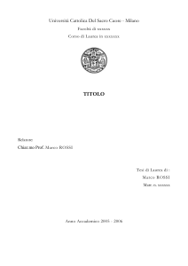 UNIVERSITA` DEGLI STUDI DI MILANO