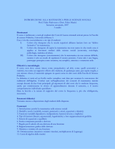 CORSO INTEGRATIVO DI MATEMATICA PER LE SCIENZE SOCIALI