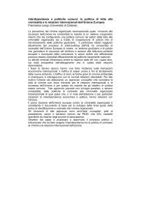 Interdipendenza e politiche comuni: la politica di lotta alla criminalità
