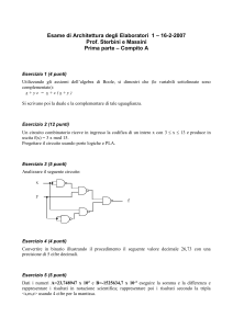 Esame di Architettura degli Elaboratori 1 – 16-2-2007