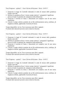 Test d`ingresso – quinta C – liceo Calvino di Rozzano - fisica