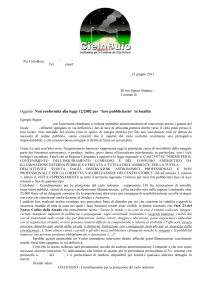 Lettera al Sindaco di richiesta di spegnimento Fari