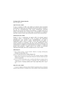 Sociologia delle relazioni educative Prof. Lucia Boccacin