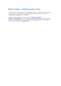 Early session studenti 4° anno bocconi