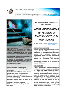 corso esperenziale su tecniche di rilassamento e di meditazione