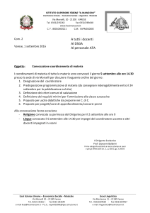 Com. 2 Convocazione coordinamento di materia